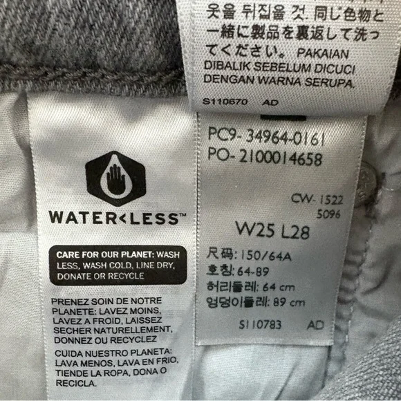 Levi’s Wedgie Straight Leg Grey Black Jeans Size 25 Ankle Length Cotton - Picture 8 of 13